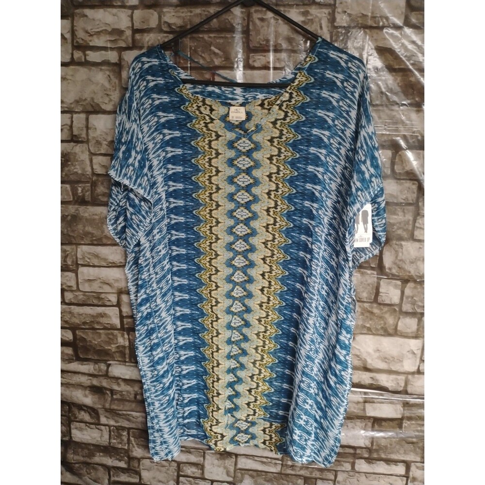 Xsmall O'Neill Womens Blue Bali Swim Cover Up Boho Sheer